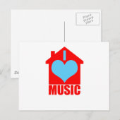 Carte Postale I Love House Music - Heart House (Devant / Derrière)