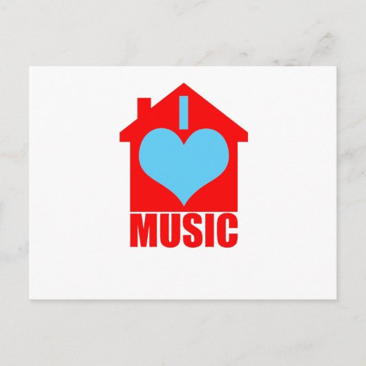 Carte Postale I Love House Music - Heart House (Devant)
