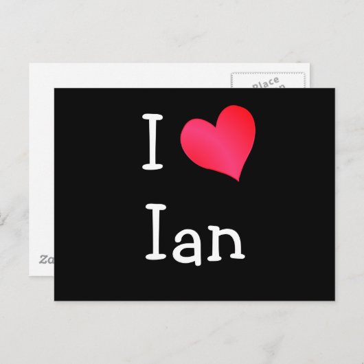 Carte Postale I Love Ian (Devant / Derrière)