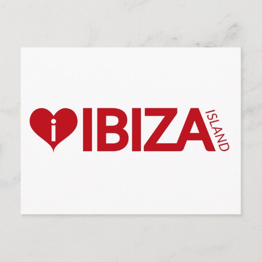 Carte Postale i Love Ibiza Island Original Authentic souvenirs (Devant)