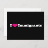 Carte postale I Love Immigrants (Devant / Derrière)