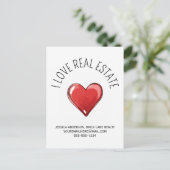Carte Postale I Love immobilier coeur promotionnel (Debout devant)