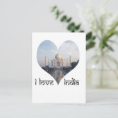 Carte Postale I Love India with Taj Mahal (Debout devant)