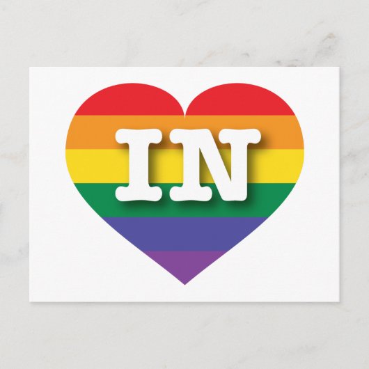 Carte Postale I Love Indiana Rainbow Heart (Devant)
