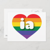 Carte Postale I Love Iowa Rainbow Heart (Devant / Derrière)