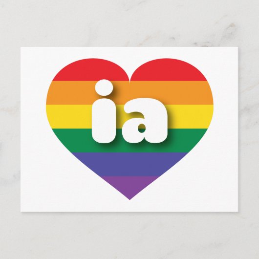 Carte Postale I Love Iowa Rainbow Heart (Devant)