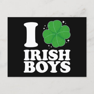 Carte Postale I Love Irish Boys Shamrock Heart St Patrick's Day