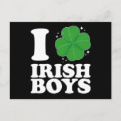 Carte Postale I Love Irish Boys Shamrock Heart St Patrick's Day (Devant)