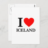 Carte Postale I Love Islande (Devant / Derrière)