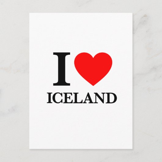 Carte Postale I Love Islande (Devant)