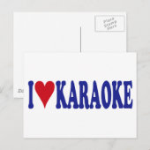 Carte Postale I Love Karaoke (Devant / Derrière)