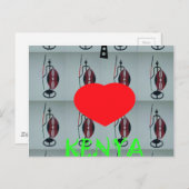 Carte Postale I Love Kenya Art Print (Devant / Derrière)