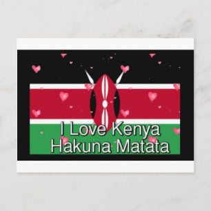 Carte Postale I Love Kenya et "Hakuna Matata" Art Print