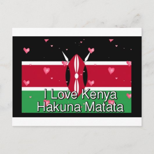 Carte Postale I Love Kenya et "Hakuna Matata" Art Print (Devant)