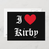 Carte Postale I Love Kirby (Devant / Derrière)