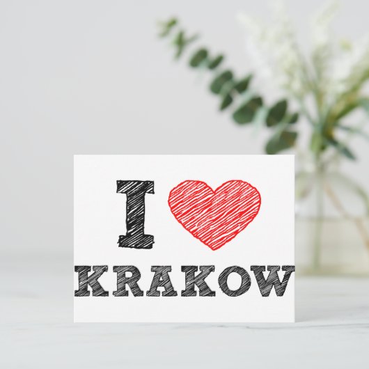 Carte Postale I Love Kraków (Debout devant)