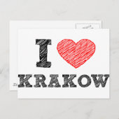 Carte Postale I Love Kraków (Devant / Derrière)
