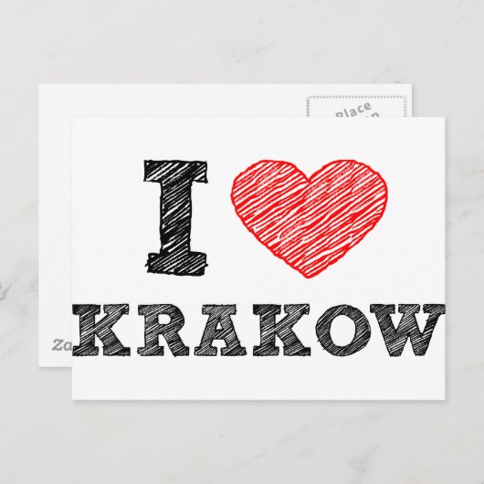 Carte Postale I Love Kraków (Devant / Derrière)