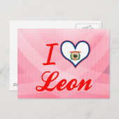 Carte Postale I Love Leon, Virginie-Occidentale (Devant / Derrière)