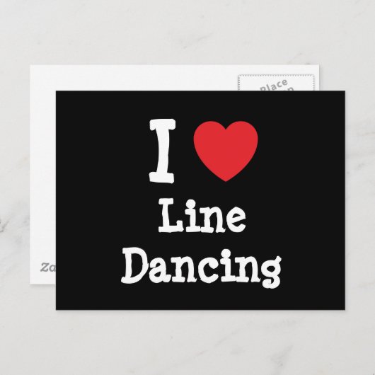Carte Postale I love Line Dancing heart personnalisé (Devant / Derrière)