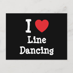 Carte Postale I love Line Dancing heart personnalisé