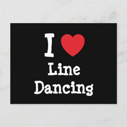 Carte Postale I love Line Dancing heart personnalisé (Devant)