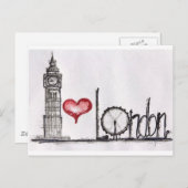 Carte Postale I love London (Devant / Derrière)