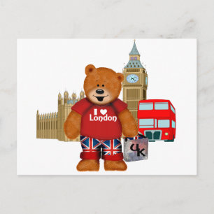Carte Postale I Love London - Teddy Bear