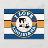 Carte Postale I Love Louisiana Retro Stripes State Flag and Map (Devant)