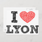 Carte Postale I Love Lyon (Devant / Derrière)