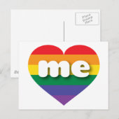 Carte Postale I Love Maine Rainbow Heart (Devant / Derrière)