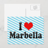 Carte Postale I Love Marbella, Espagne (Devant / Derrière)