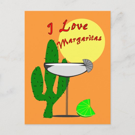 Carte Postale I love margaritas—Margarita Lovers T-Shirts (Devant)