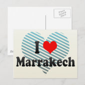Carte Postale I Love Marrakech, Maroc (Devant / Derrière)