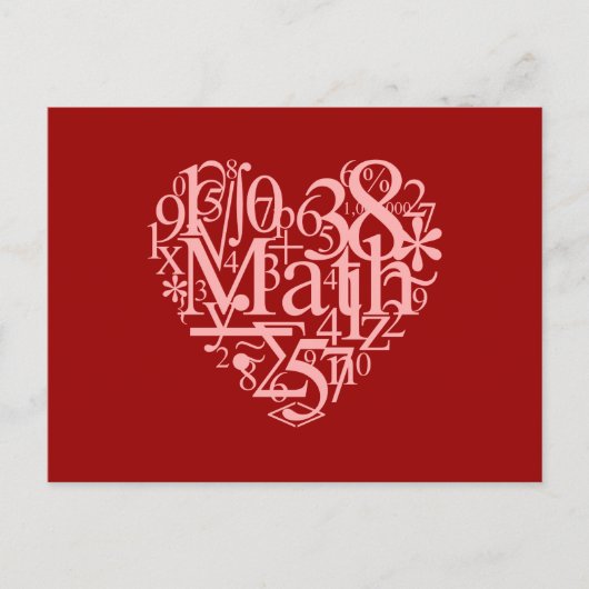 Carte postale I Love Math (Devant)