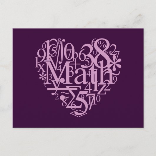Carte postale I Love Math (Devant)