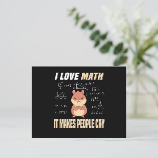 Carte Postale I Love Math Hamster Rodent Math Genius Math (Debout devant)