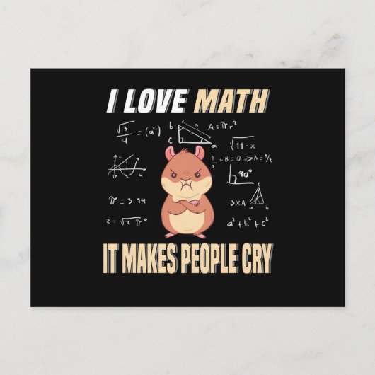 Carte Postale I Love Math Hamster Rodent Math Genius Math (Devant)