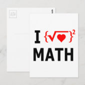 Carte Postale I Love Math White (Devant / Derrière)