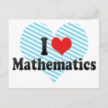 Carte Postale I Love Mathematics<br><div class="desc">I Love Mathematics
 Great I Love Mathematics product with a big heart filled with red stripes. This and many more Mathematics vendues,  donc other calculus products for Mathematics lovers available at our store.</div>