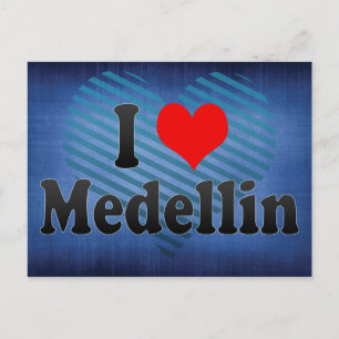 Carte Postale I Love Medellin, la Colombie