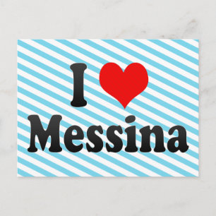 Carte Postale I Love Messina, Italie