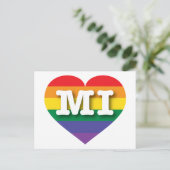 Carte Postale I Love Michigan Rainbow Heart (Debout devant)