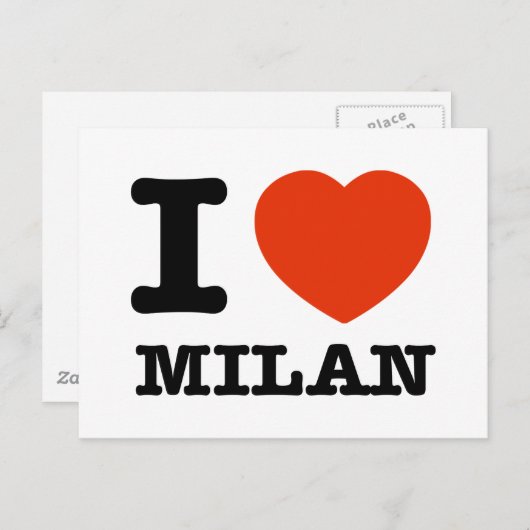 Carte Postale I love Milan (Devant / Derrière)