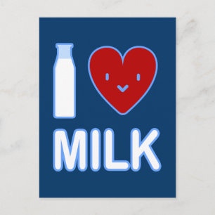 Carte postale I Love Milk