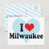 Carte Postale I Love Milwaukee (Devant / Derrière)