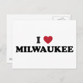 Carte Postale I Love Milwaukee Wisconsin (Devant / Derrière)