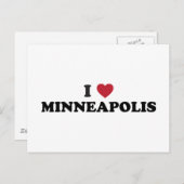 Carte Postale I Love Minneapolis Minnesota (Devant / Derrière)