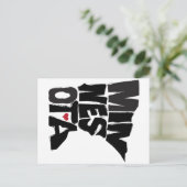 Carte Postale I Love Minnesota State Map Art (Debout devant)