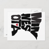 Carte Postale I Love Minnesota State Map Art (Devant / Derrière)